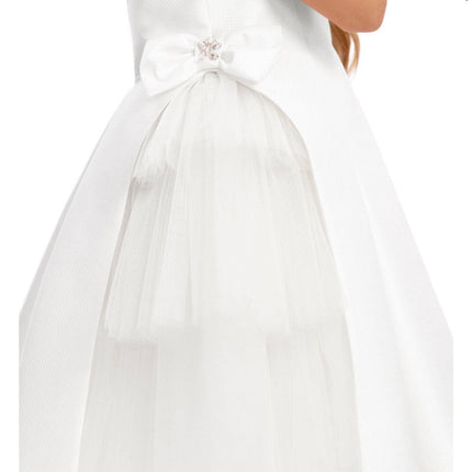 Girls Layered Tulle Side-Bow Dress
