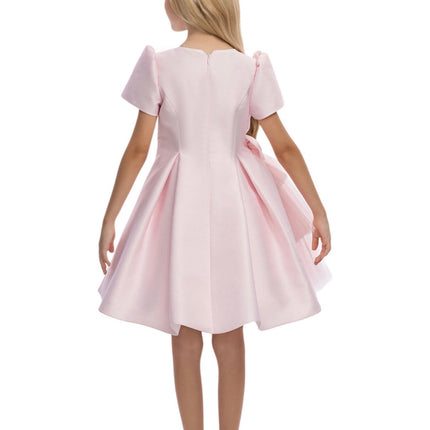 Girls Layered Tulle Side-Bow Dress