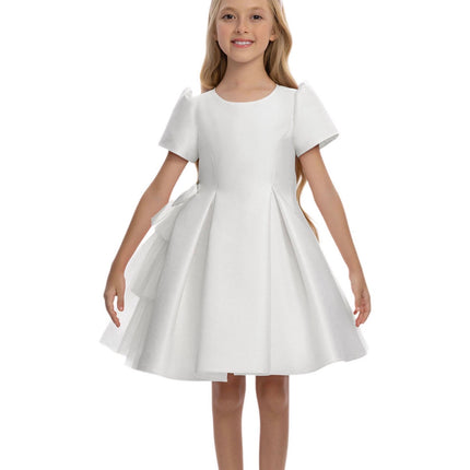 Girls Layered Tulle Side-Bow Dress