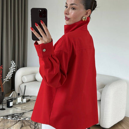 Oversized red jacket