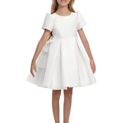 Girls Layered Tulle Side-Bow Dress