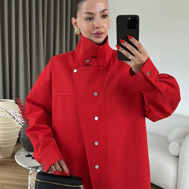 Oversized red jacket